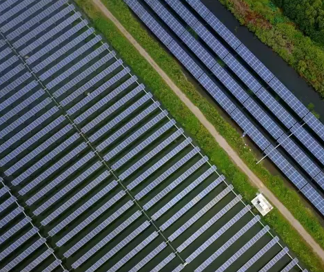 鳥瞰千畝光伏發電 感受三湖漁光互補