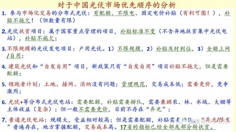 王斯成關于未來三年光伏市場的判斷及優(yōu)先順序分析