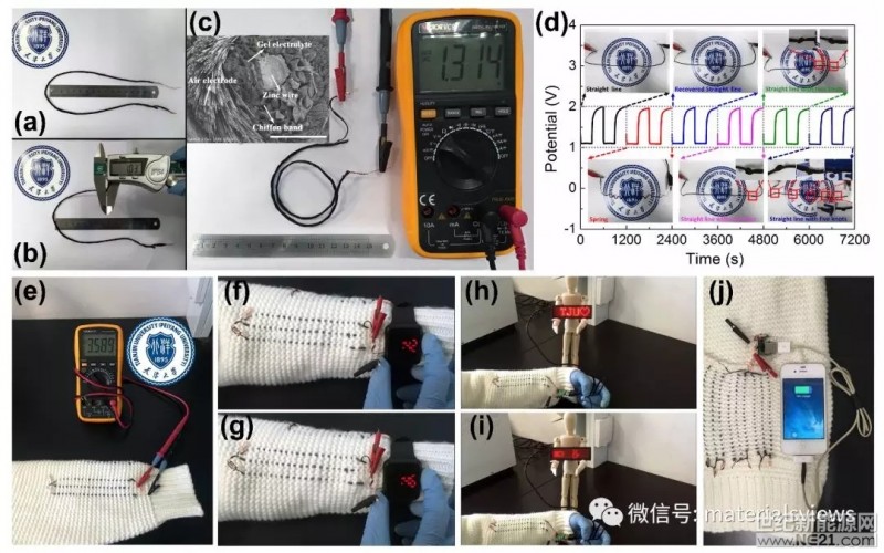 高性能可編織纖維狀鋅空電池：助力柔性儲能系統發展